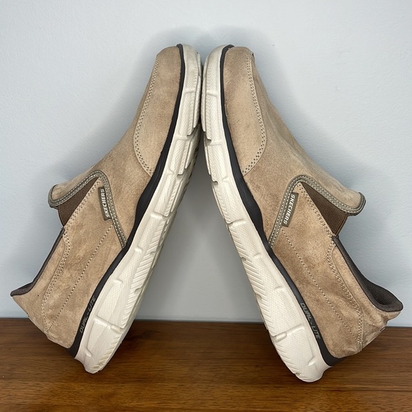 SKETCHERS MEMORY FOAM WIDE FIT MEN SHOE SNEAKER in COOL TAN - Picture 8 of 11